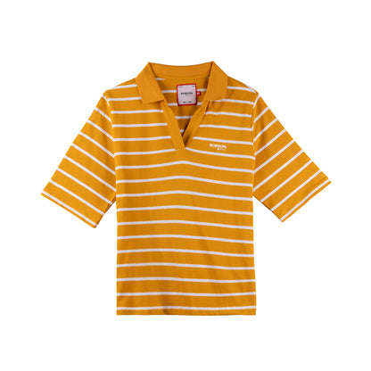 Bobson Japanese Ladies Basic Collared Shirt Relaxed Fit 157847 (Yellow Gold)