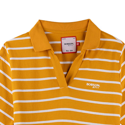Bobson Japanese Ladies Basic Collared Shirt Relaxed Fit 157847 (Yellow Gold)