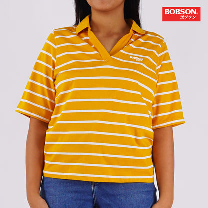 Bobson Japanese Ladies Basic Collared Shirt Relaxed Fit 157847 (Yellow Gold)