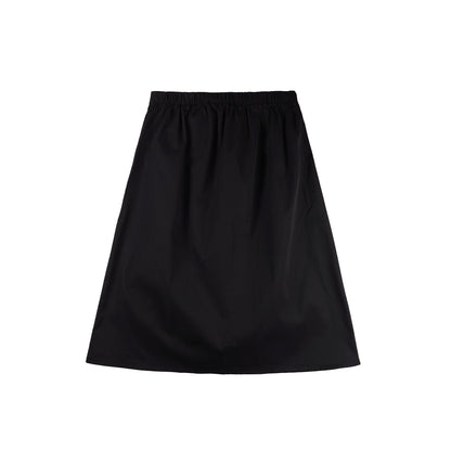 Bobson Japanese Ladies Basic Non-Denim Long Skirt 180658 (Black)