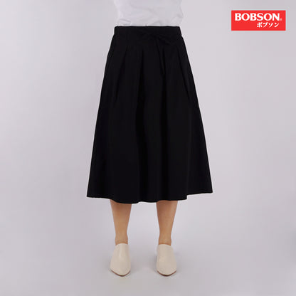 Bobson Japanese Ladies Basic Non-Denim Long Skirt 180658 (Black)