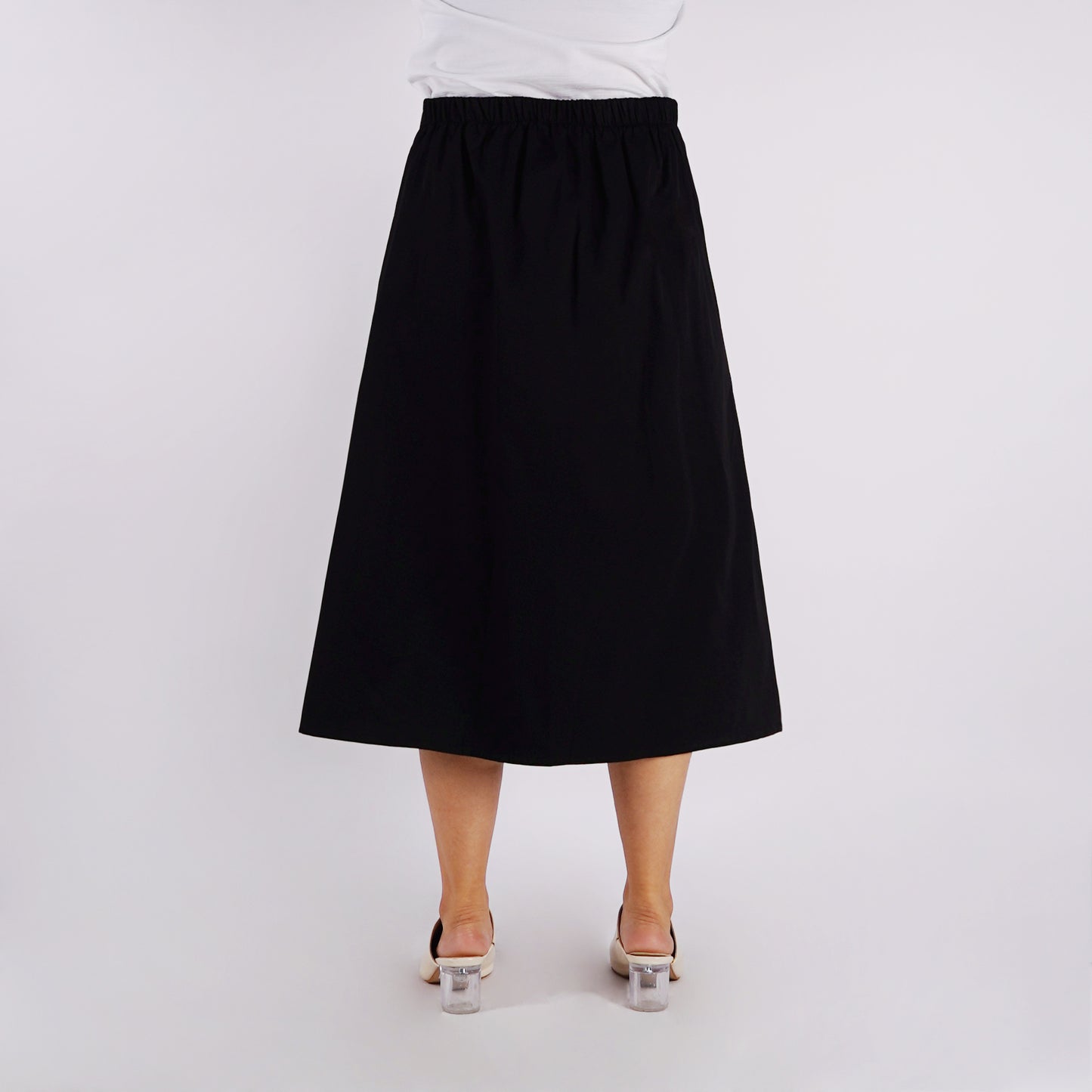 Bobson Japanese Ladies Basic Non-Denim Long Skirt 180658 (Black)