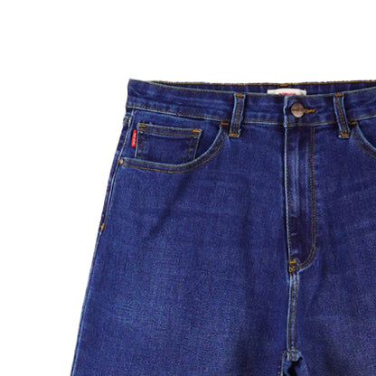 Bobson Japanese Ladies Basic Denim Pants Sailor Jeans 176554 (Medium Shade)