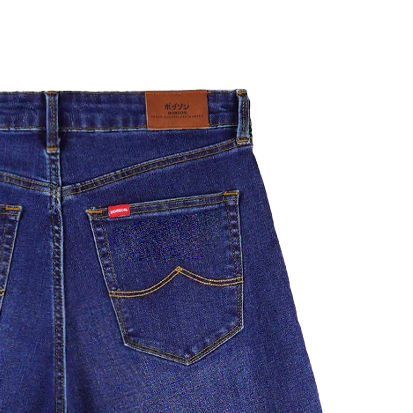 Bobson Japanese Ladies Basic Denim Pants Sailor Jeans 176554 (Medium Shade)