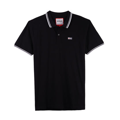 Bobson Japanese Men's Basic Collared Shirt Slim Fit 175914-U (Black)