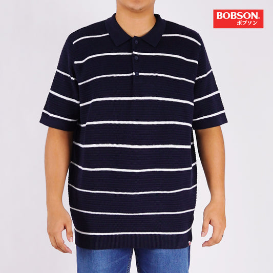 Bobson Japanese Men's Basic Collared Shirt Regular Fit 183483 (Navy)