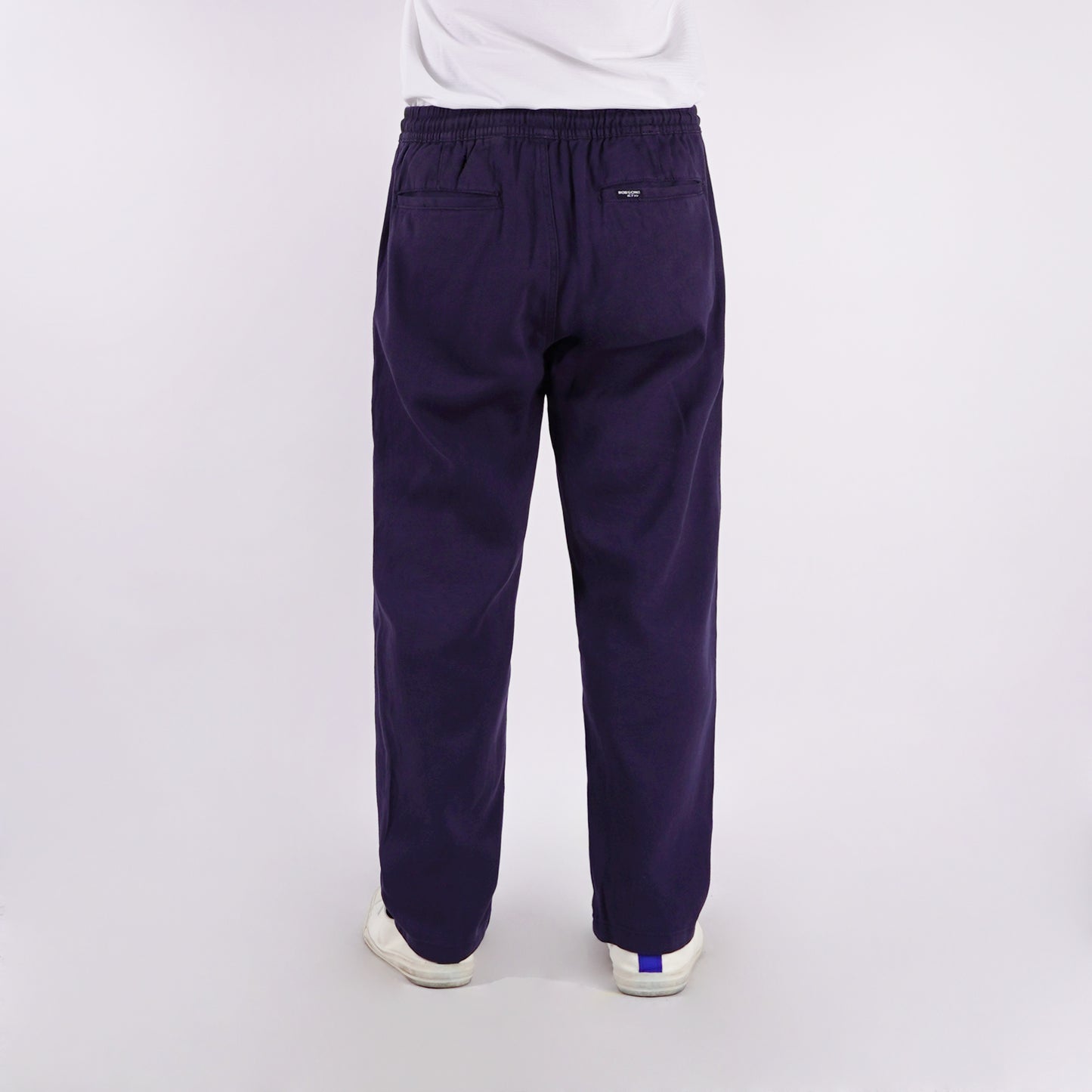 Bobson Japanese Men's Basic Non-Denim Trouser Pants Mid Waist 176076 (Navy)