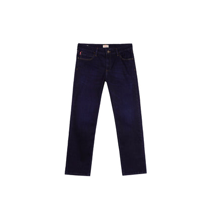 Bobson Japanese Men's Basic Denim Pants Skinny Mid Waist 174892-U (Dark Shade)