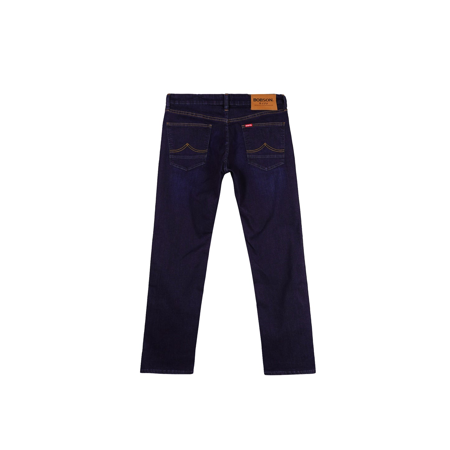 Bobson Japanese Men's Basic Denim Pants Skinny Mid Waist 174892-U (Dark Shade)