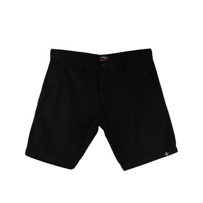 Bobson Japanese Men's Basic Non-Denim Tapered Short Mid Waist 176741 (Black)