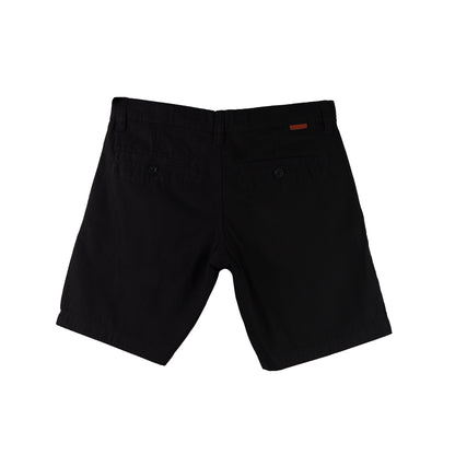 Bobson Japanese Men's Basic Non-Denim Tapered Short Mid Waist 176741 (Black)