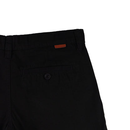 Bobson Japanese Men's Basic Non-Denim Tapered Short Mid Waist 176741 (Black)