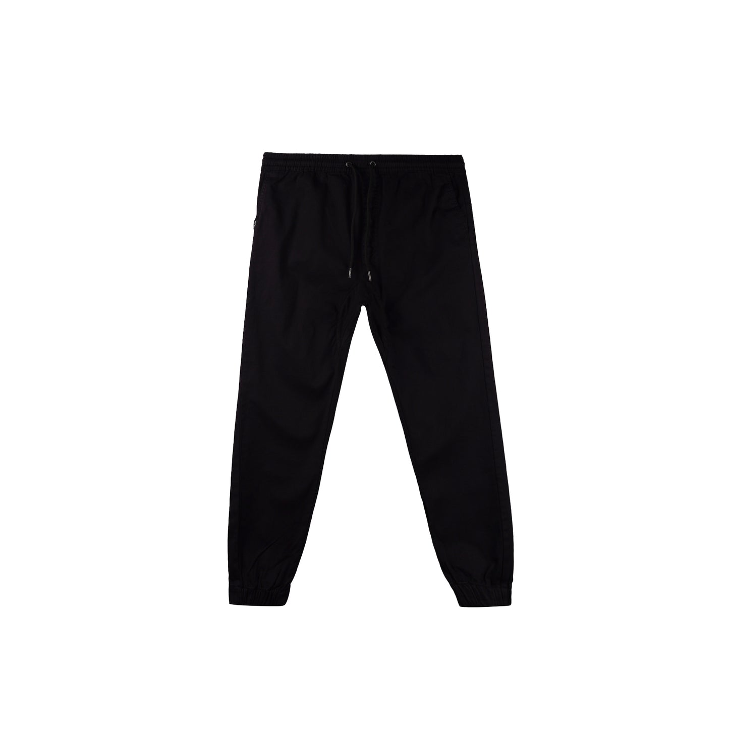 Bobson Japanese Men's Basic Non-Denim Jogger Pants Mid Waist 176562 (Black)