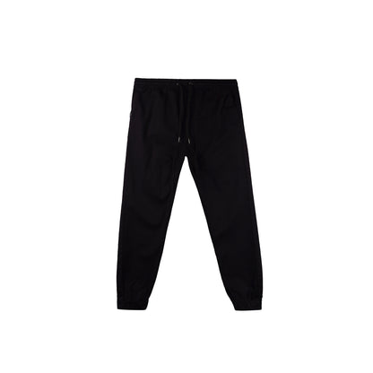 Bobson Japanese Men's Basic Non-Denim Jogger Pants Mid Waist 176562 (Black)