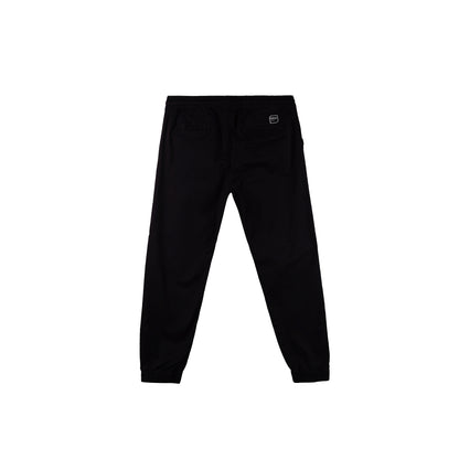 Bobson Japanese Men's Basic Non-Denim Jogger Pants Mid Waist 176562 (Black)