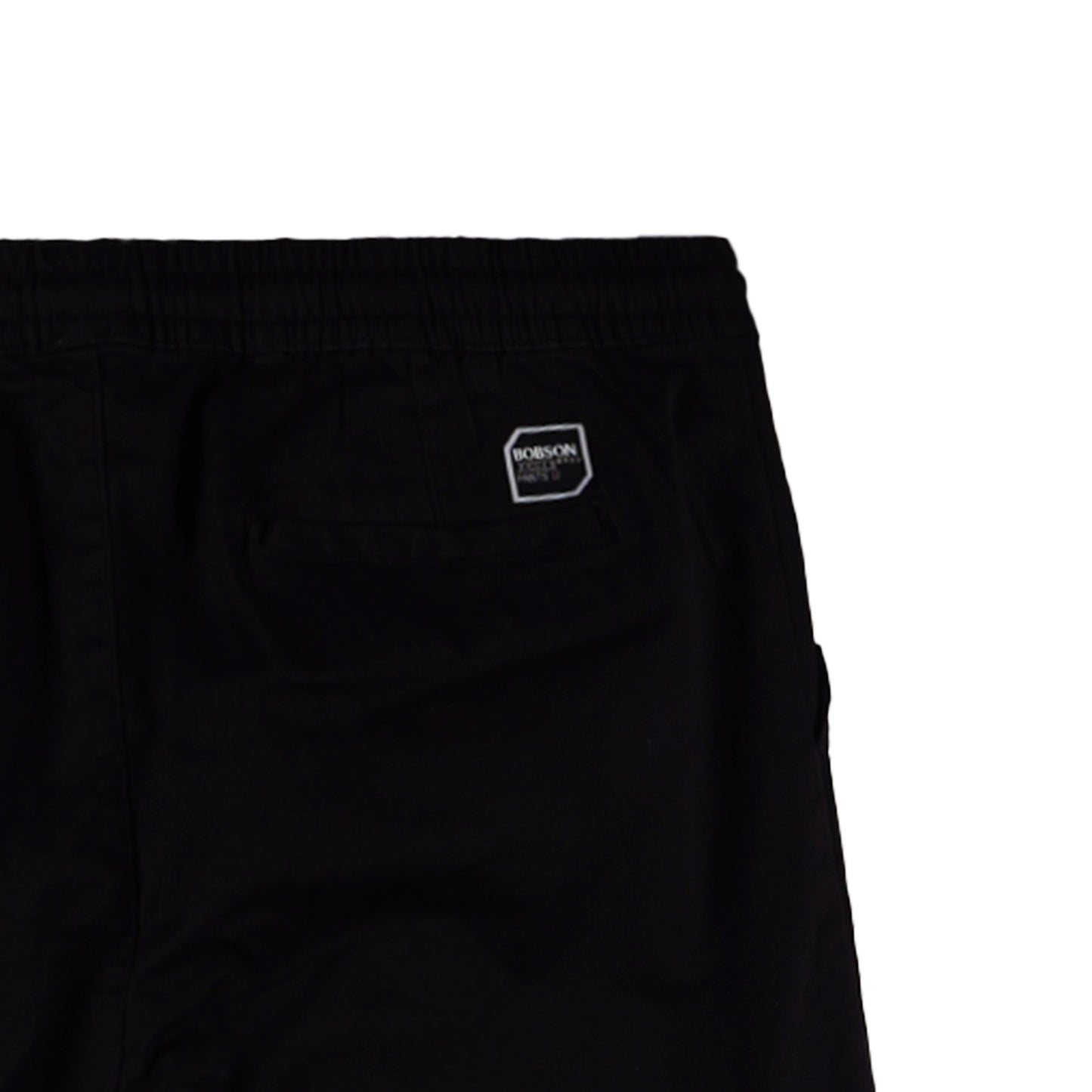 Bobson Japanese Men's Basic Non-Denim Jogger Pants Mid Waist 176562 (Black)