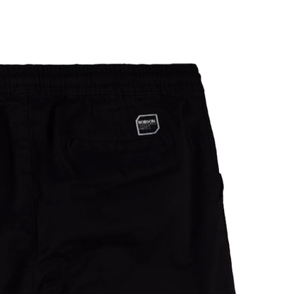Bobson Japanese Men's Basic Non-Denim Jogger Pants Mid Waist 176562 (Black)