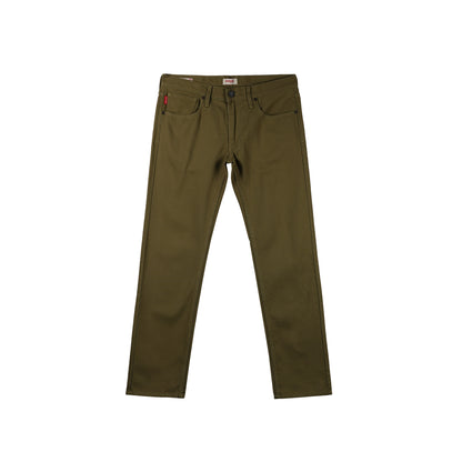 Bobson Japanese Men's Basic Denim Pants Skinny Mid Waist 175372 (Khaki)