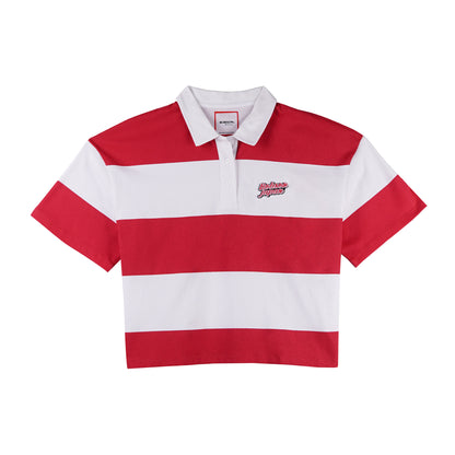 Bobson Japanese Ladies Basic Collared Shirt Crop Fit 157829 (Barbados Cherry)