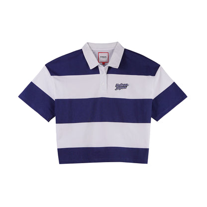 Bobson Japanese Ladies Basic Collared Shirt Crop Fit 157829 (Navy)