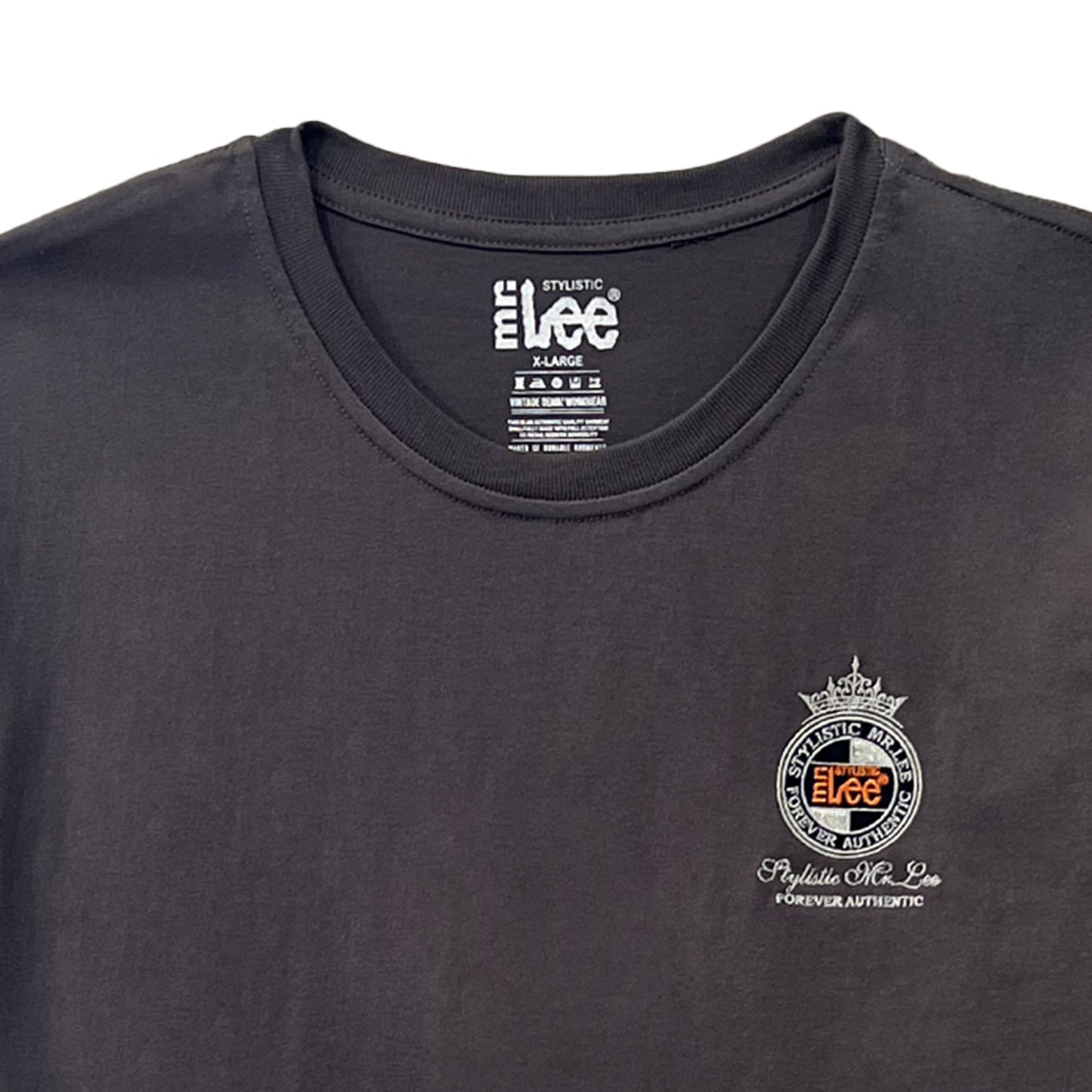 Stylistic Mr. Lee Men's Basic Tees Semi Body Fit 175094-U (Dark Gray)