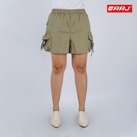 RRJ Ladies Basic Non-Denim Cargo Shorts 180580 (Beige)