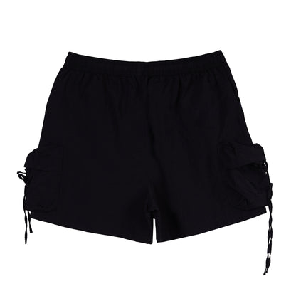 RRJ Ladies Basic Non-Denim Cargo Shorts 180580 (Black)