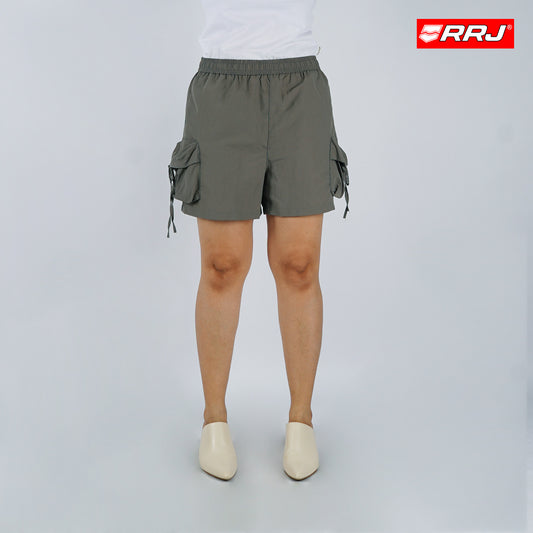 RRJ Ladies Basic Non-Denim Cargo Shorts 180580 (Gray)