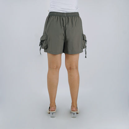 RRJ Ladies Basic Non-Denim Cargo Shorts 180580 (Gray)