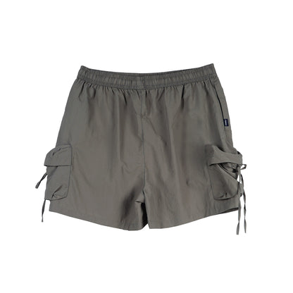 RRJ Ladies Basic Non-Denim Cargo Shorts 180580 (Gray)