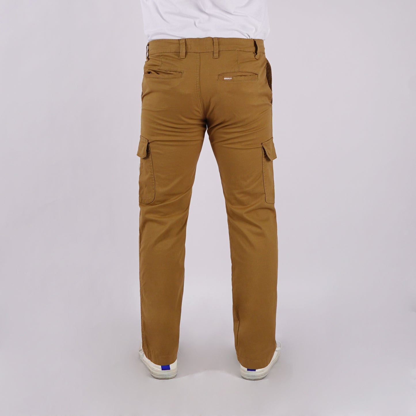 RRJ Men's Basic Non-Denim Cargo Pants Mid-Rise Fitting 176849 (Brown)