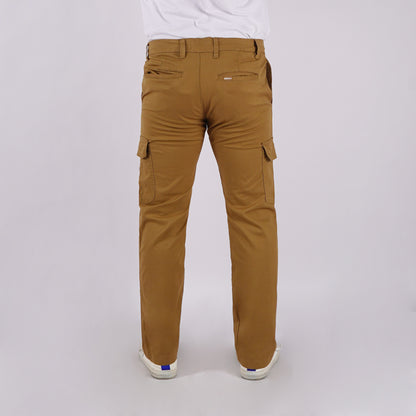RRJ Men's Basic Non-Denim Cargo Pants Mid-Rise Fitting 176849 (Brown)