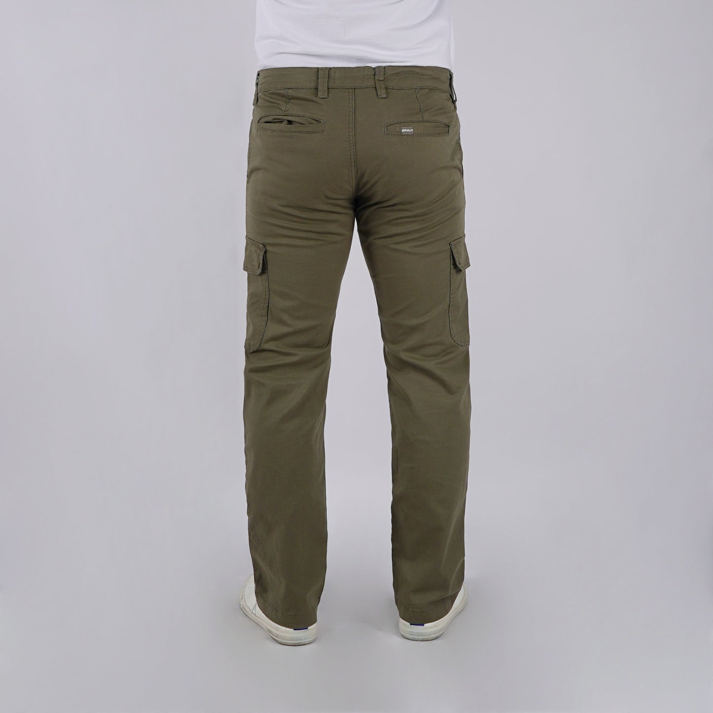 RRJ Men's Basic Non-Denim Cargo Pants Mid-Rise Fitting 176838 (Olive)