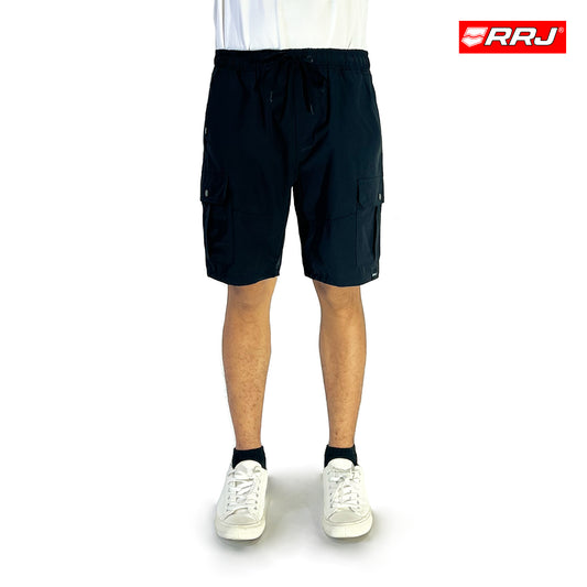 RRJ Men's Basic Non-Denim Cargo Short Mid-Rise 179818 (Black)