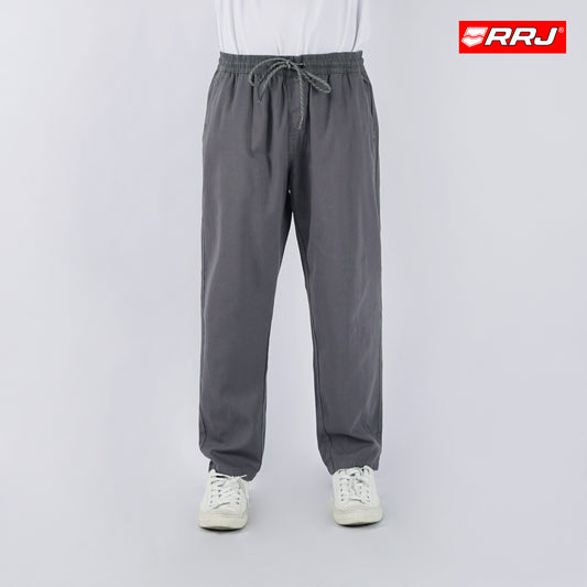 RRJ Men's Basic Non-Denim Trouser Pants Mid-Rise Fitting 176017 (Gray)