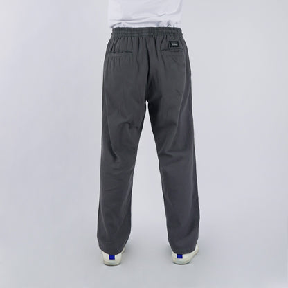 RRJ Men's Basic Non-Denim Trouser Pants Mid-Rise Fitting 176017 (Gray)