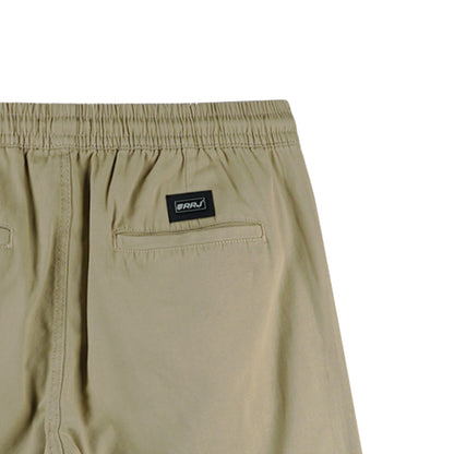 RRJ Men's Basic Non-Denim Trouser Pants Mid-Rise Fitting 176017 (Khaki)