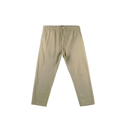 RRJ Men's Basic Non-Denim Trouser Pants Mid-Rise Fitting 176017 (Khaki)