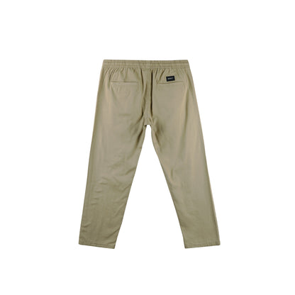 RRJ Men's Basic Non-Denim Trouser Pants Mid-Rise Fitting 176017 (Khaki)