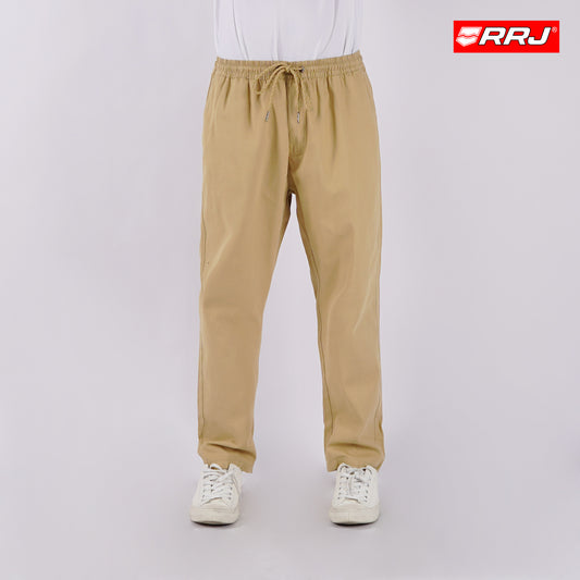 RRJ Men's Basic Non-Denim Trouser Pants Mid-Rise Fitting 176017 (Taupe)
