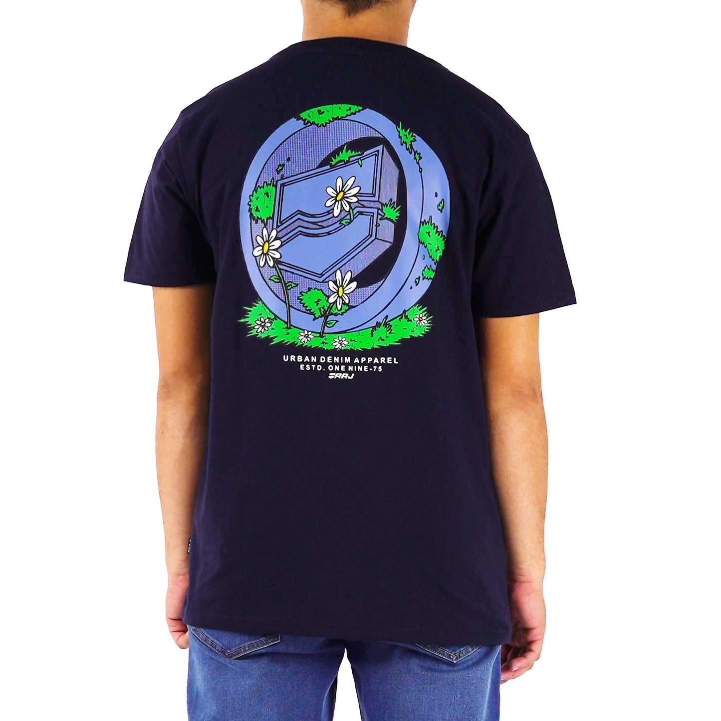 RRJ Men's Basic Tees Semibody Fitting 177637-U (Navy)