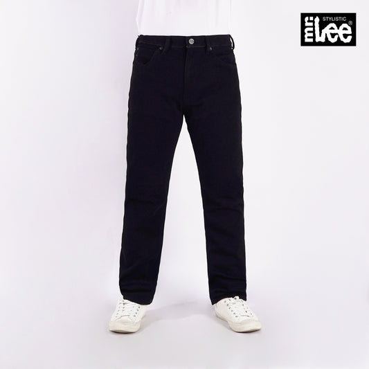 Stylistic Mr. Lee Men's Basic Denim Pants Slim Straight Mid Waist 179030 (Black)