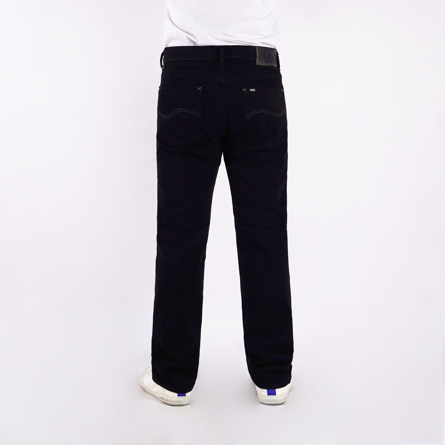 Stylistic Mr. Lee Men's Basic Denim Pants Slim Straight Mid Waist 179030 (Black)