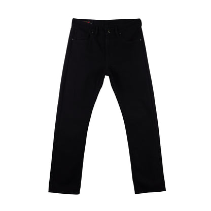 RRJ Men's Basic Denim Pants Slim Straight Mid-Rise 178072 (Black)