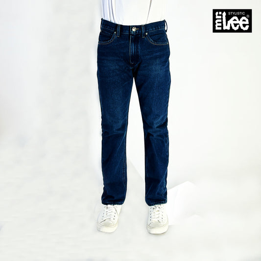 Stylistic Mr. Lee Men's Basic Denim Pants Slim Straight Mid Waist 175942 (Medium Shade)