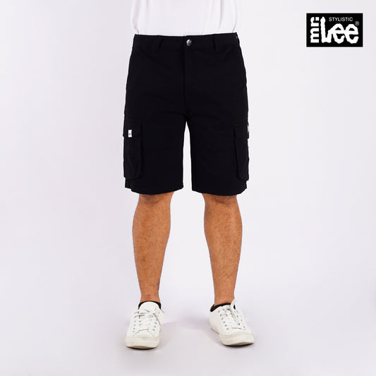 Stylistic Mr. Lee Men's Basic Non-Denim Cargo Short Mid Waist 174606 (Black)