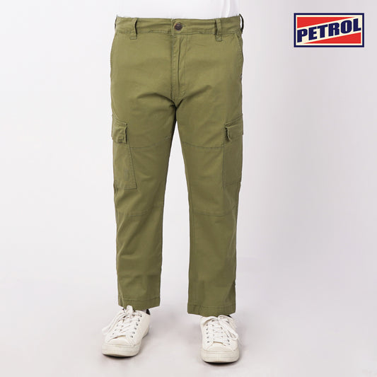 Petrol Men's Basic Non-Denim Cargo Pants Mid-Rise Fitting 175588 (Olive)