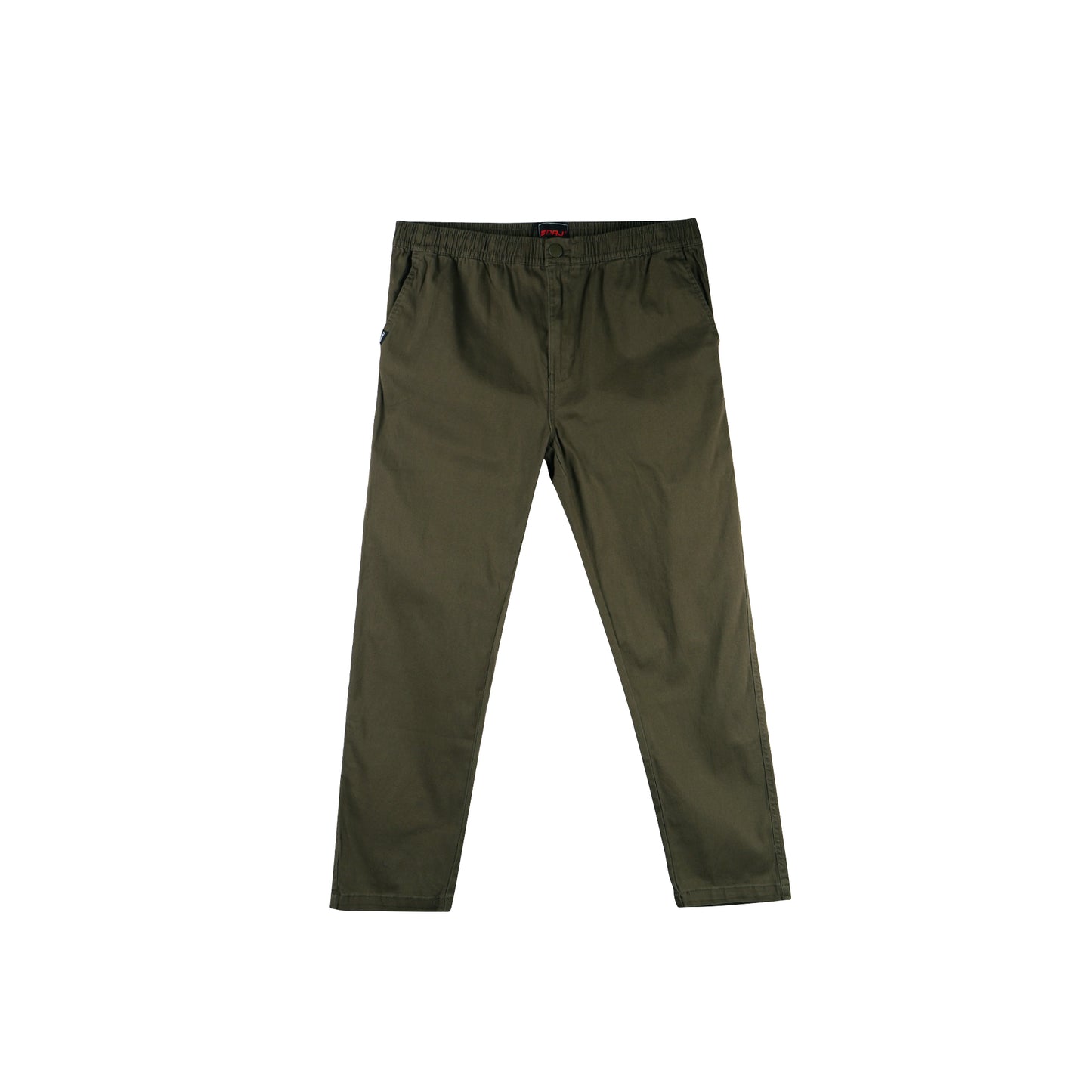 RRJ Men's Basic Non-Denim Trouser Pants Mid-Rise Fitting 182956 (Fatigue)