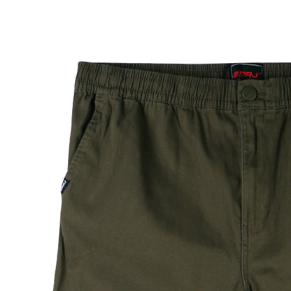 RRJ Men's Basic Non-Denim Trouser Pants Mid-Rise Fitting 182956 (Fatigue)