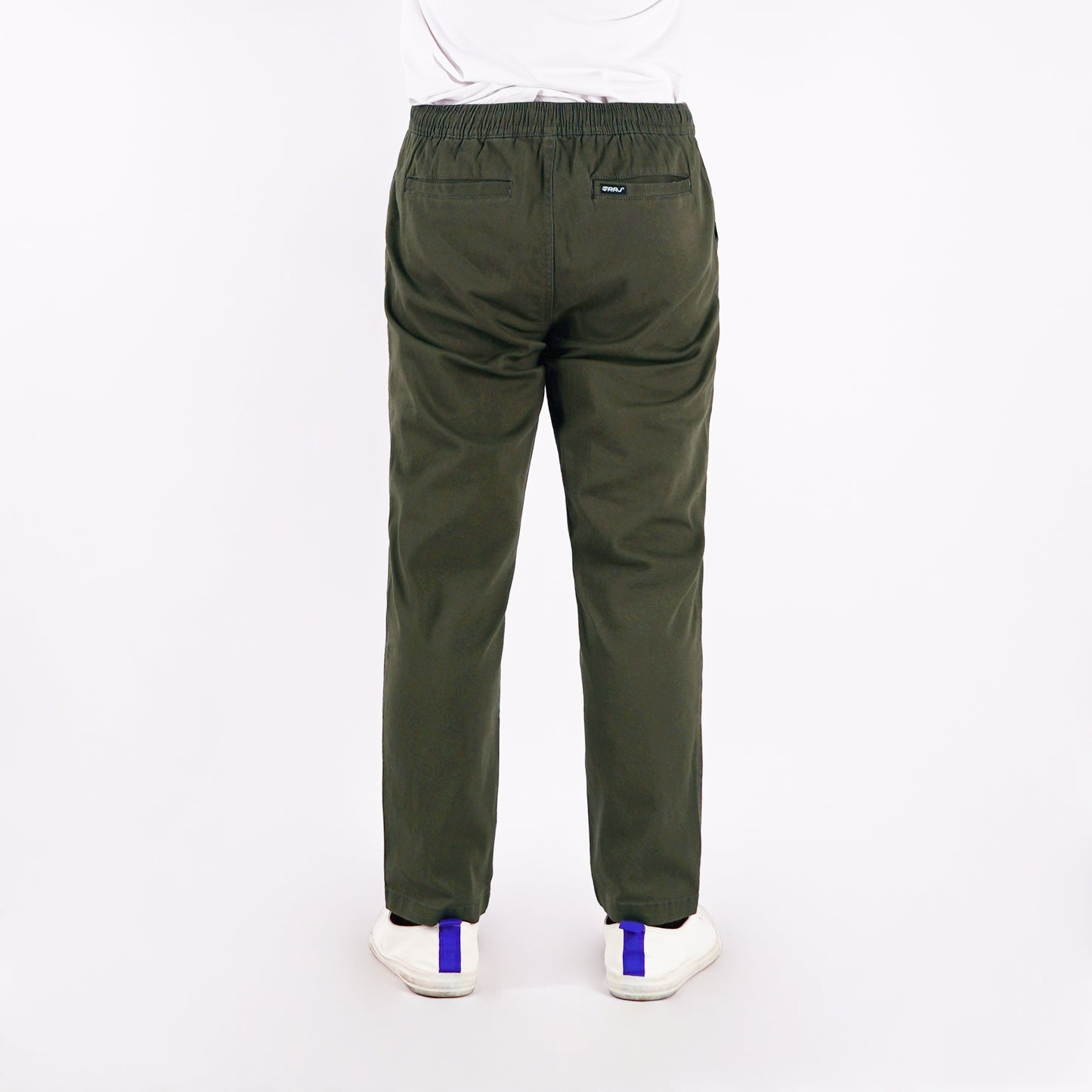 RRJ Men's Basic Non-Denim Trouser Pants Mid-Rise Fitting 182956 (Fatigue)